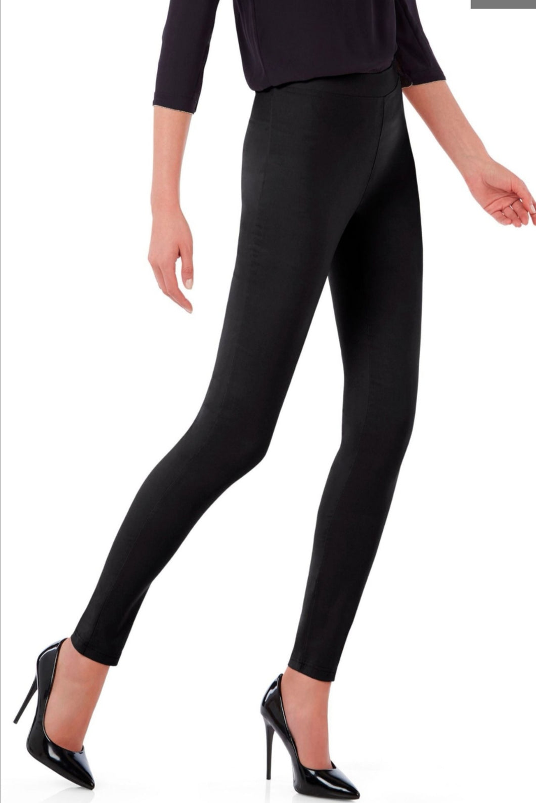 Pantalone leggings simple Philippe Matignon nero vita alta